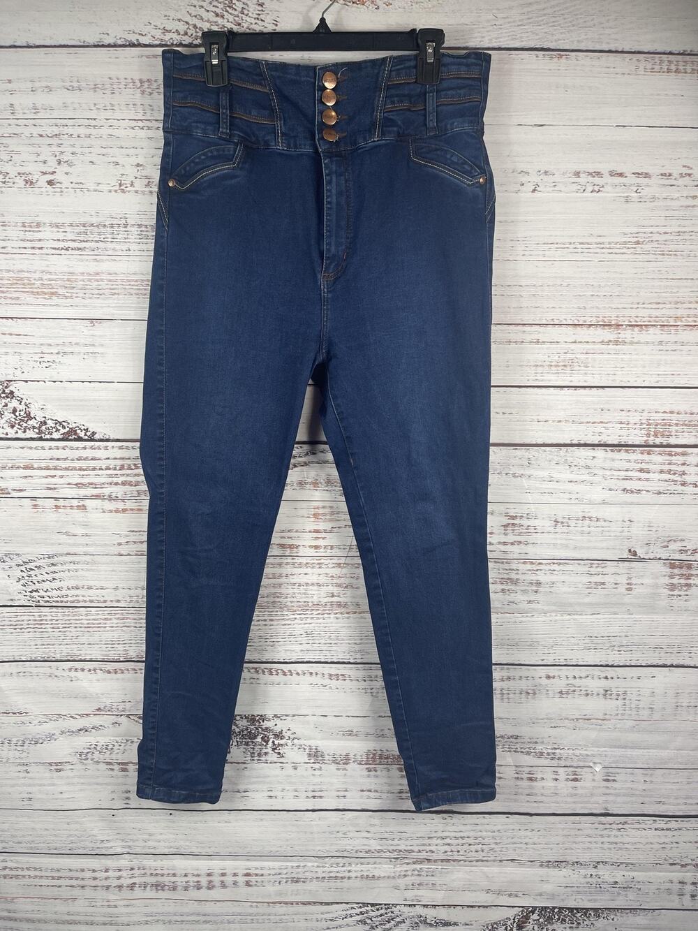 Nicolette Women's 22 US 28 Blue High Rise Skinny Stretch Jeggings Pants Denim